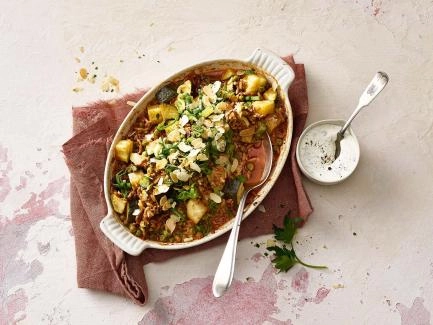 Ofenreis mit Hackfleisch und Gemüse