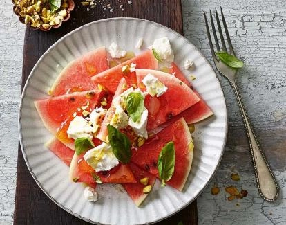 Wassermelonen-Carpaccio mit Feta 