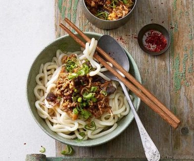 Auberginen-Hack- Ragout mit Ingwer, Chili und Miso