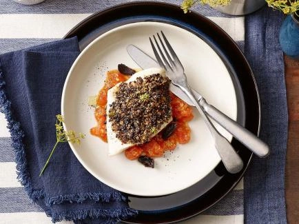 Zanderfilet mit schwarzen Oliven