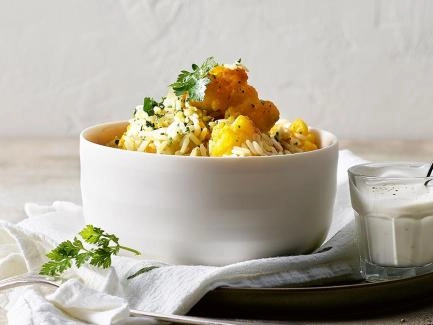 Gerösteter Blumenkohl mit Safran und Mandelreis