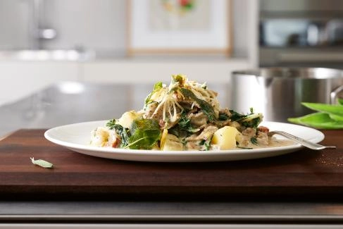 Pizzoccheri mit Krautstielen und Kartoffeln