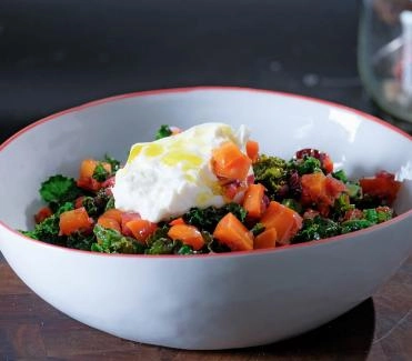 Lauwarme Kalettes mit Burrata