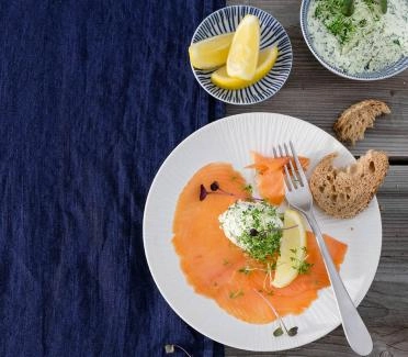 Rauchlachs mit Kressemousse